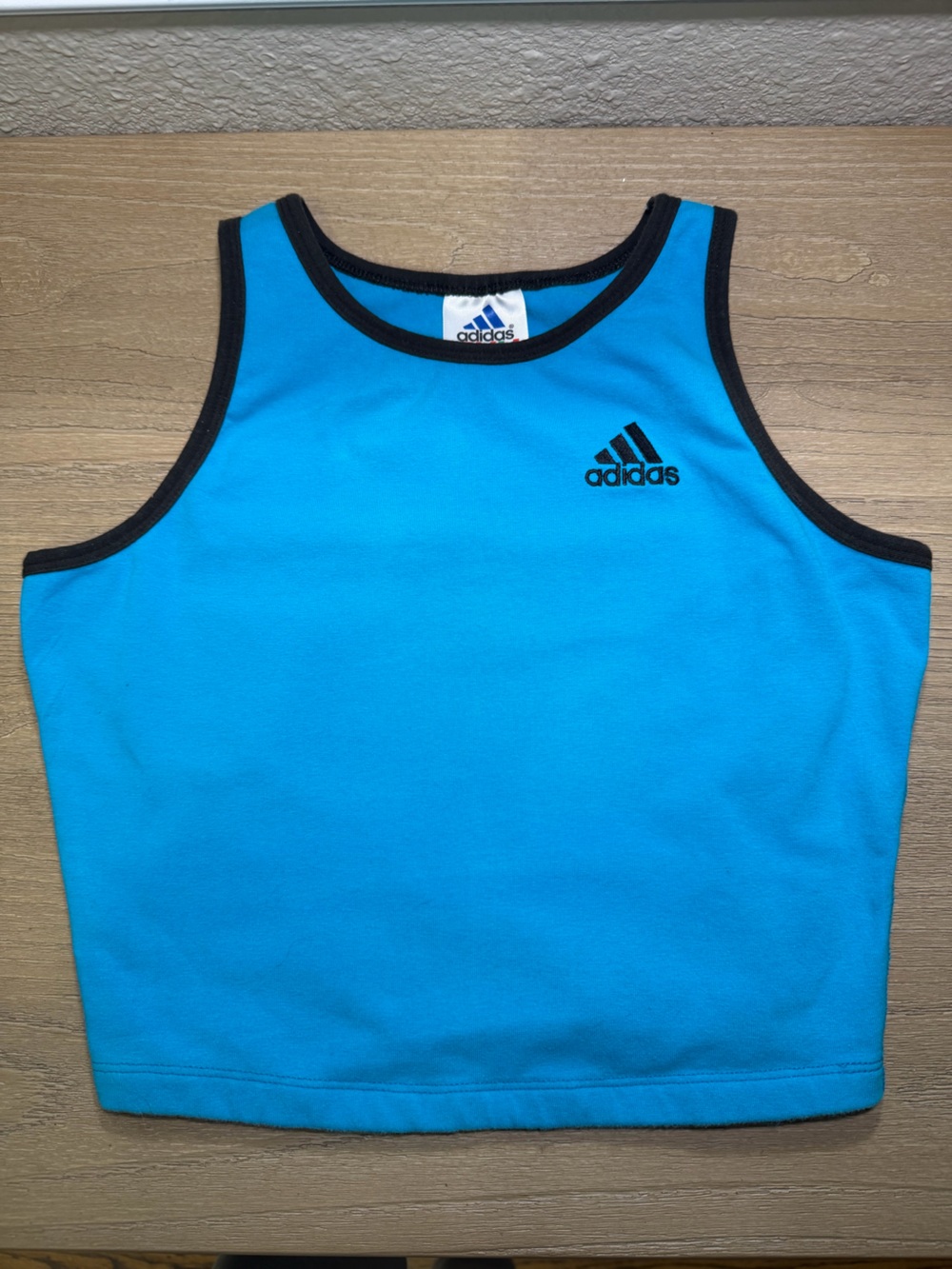 Trendy Vintage 90s Adidas Blue Workout Cotton Tank Top Sz L